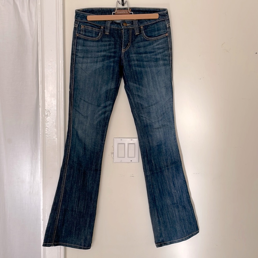 Frankie B flare leg jeans. Women. Fit 5’11” tall.